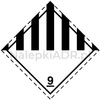 Nalepka nr 9 - Nalepki ADR klasa 9 - Różne materiały i przedmioty niebezpieczne (250 sztuk - FOLIA) 10x10cm